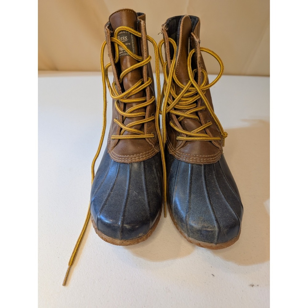 G.H. BASS Harlequin Duck Boots Women's Size 9M – Brown Leather, Moderate Wear - Picture 1 of 7